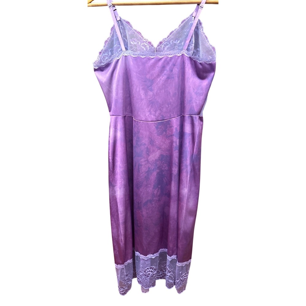 Vintage Vanity Fair Full Slip Dress Watercolor Fairycore Romantic Boho Lingerie - Picture 4 of 6